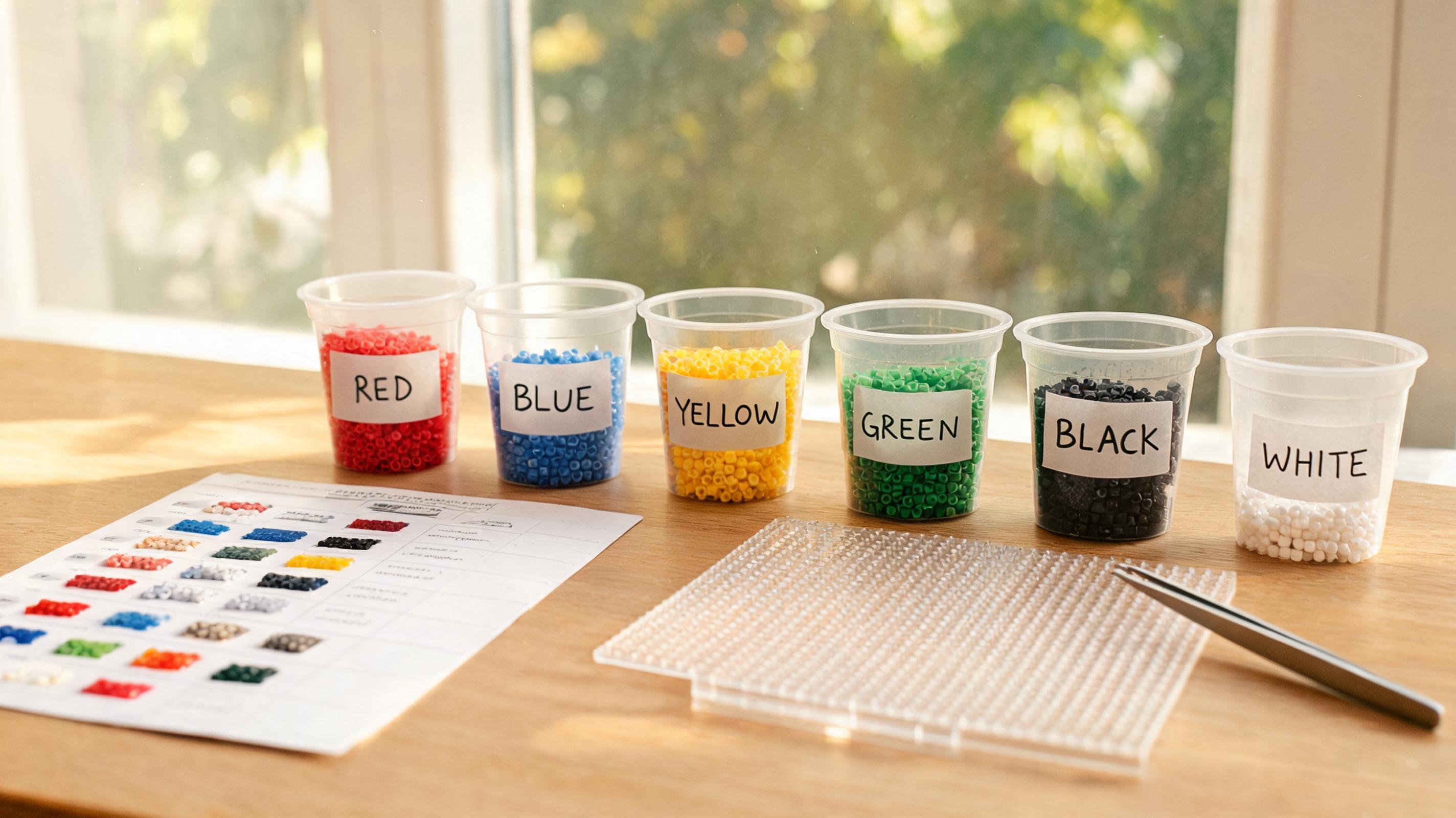 Material list with bead IDs and quantity counts
